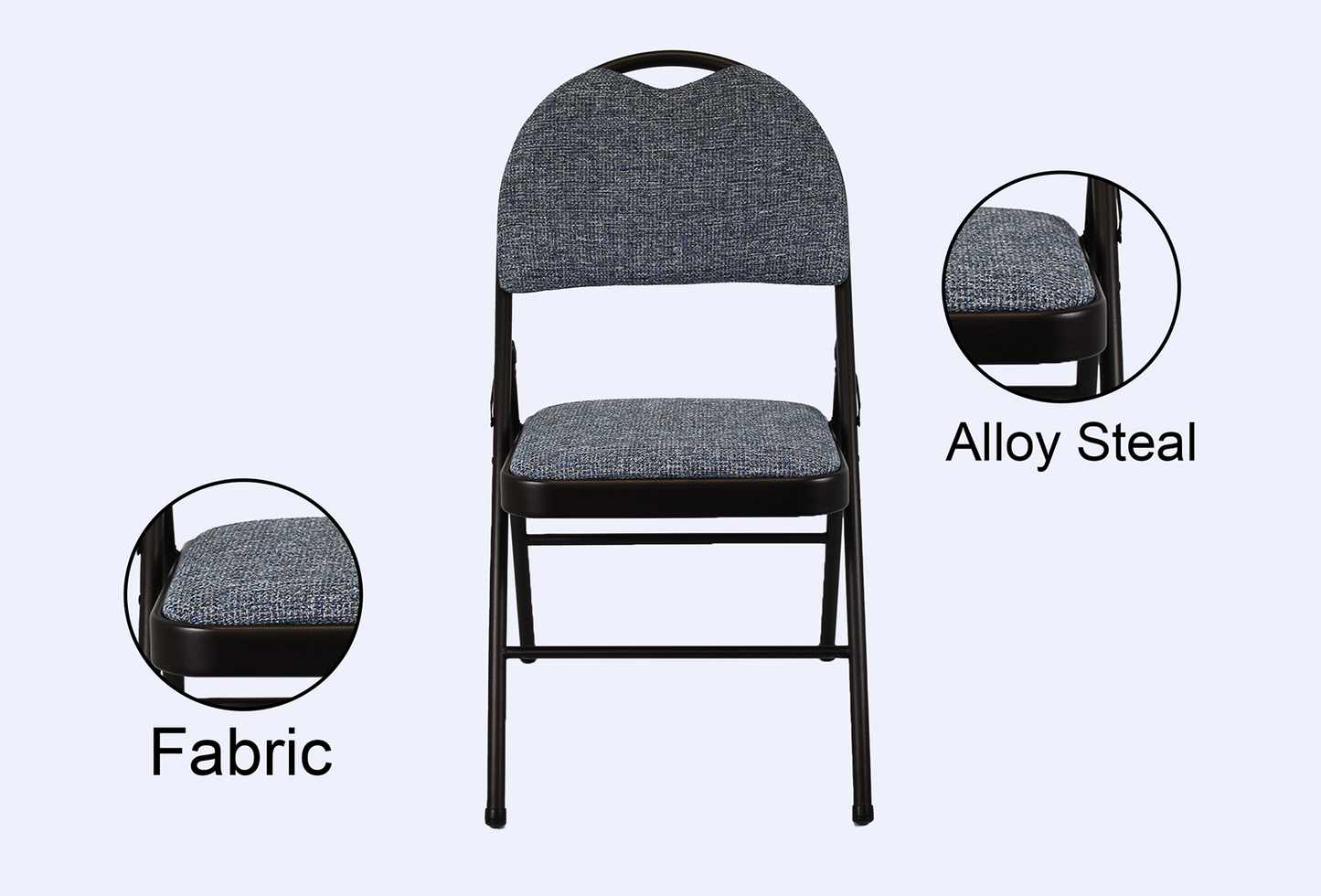 Meta Furniture Heavy Duty Folding Chair with Padded Seat & Backrest