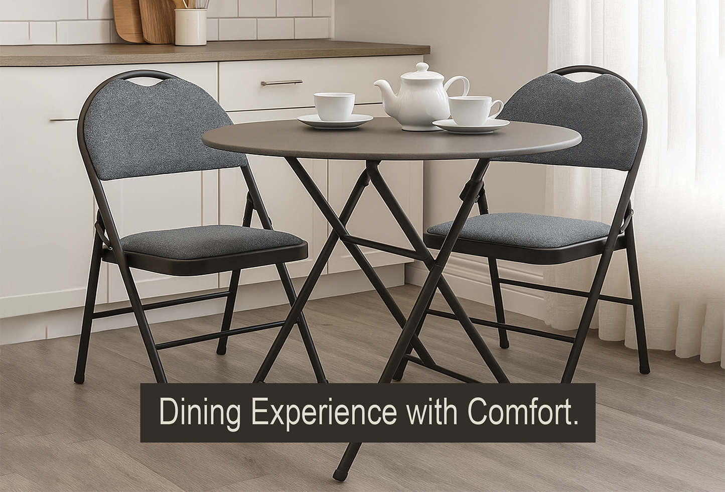 Meta Furniture Heavy Duty Folding Chair with Padded Seat & Backrest