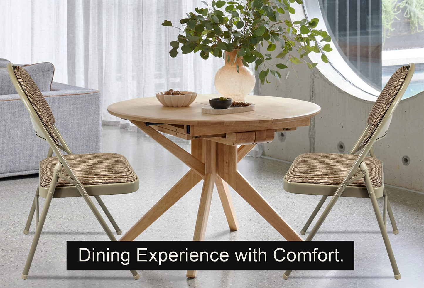 Meta Furniture Heavy Duty Folding Chair with Padded Seat & Backrest