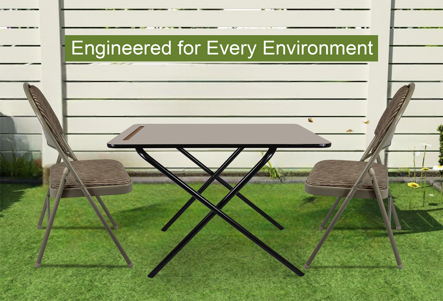 Meta Furniture Heavy Duty Folding Chair with Padded Seat & Backrest