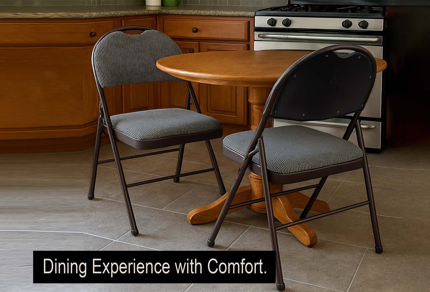 Meta Furniture Heavy Duty Folding Chair with Padded Seat & Backrest