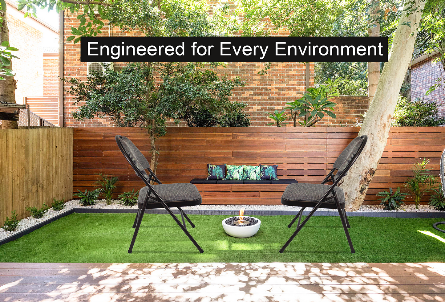 Meta Furniture Heavy Duty Folding Chair with Padded Seat & Backrest