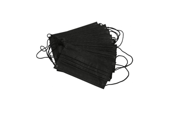 Pack of black disposable facemask with ear loops for comfortable everyday use