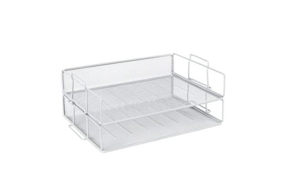 Meta Furniture File Tray Black metal mesh organizer for office desk storage