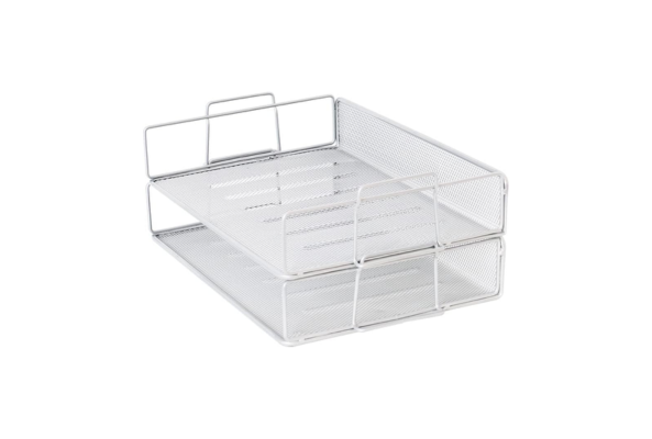 Meta Furniture File Tray Black metal mesh organizer for desk documents and papers