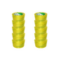Two stacks of clear yellow packing tape rolls from Meta Furniture for secure packaging