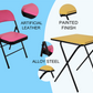 Leather Folding Chair and Exam table with artificial leather seat, painted finish table, and alloy steel frame