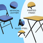 Leather Folding Chair and Exam table with artificial leather seat, painted finish, and alloy steel frame