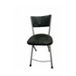 Metal frame black Leather Padded Chair with cushioned seat and backrest for comfortable seating