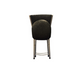 Black Leather Padded Chair with metal legs from Meta Furniture, shown from the back view