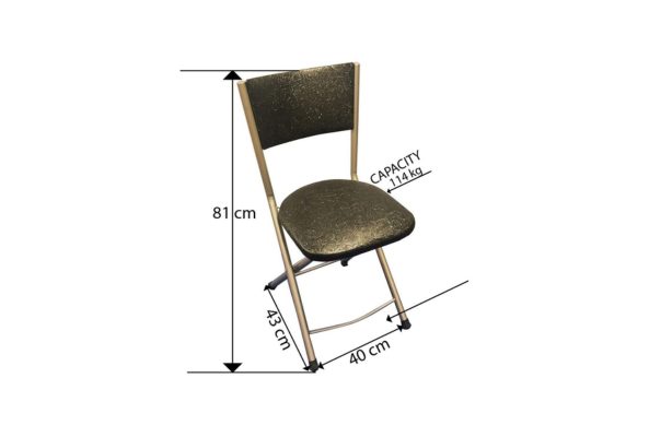 Leather padded chair by Meta Furniture with dimensions 81 cm height and 40 cm width and 114 kg capacity