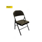 Meta Furniture black Steel Folding Chair with padded seat and backrest for versatile seating