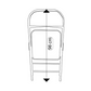 Top view line drawing of a steel folding chair showing folded dimensions of 98 cm height