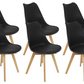Meta Furniture Modern Dining Chair with Wood Legs