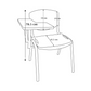 Meta Furniture Plastic Stacking Chair With Tablet featuring dimensional measurements for height and tablet size