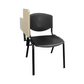 Meta Furniture Plastic Stacking Chair With Tablet in black seat and back with wooden writing tablet
