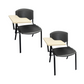 Meta Furniture plastic stacking chair with tablet in black and beige for classroom or training use
