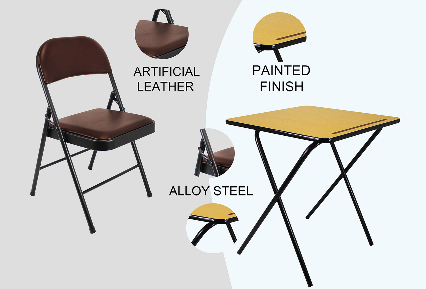 Meta Furniture Leather Folding Chair and Exam Table Set