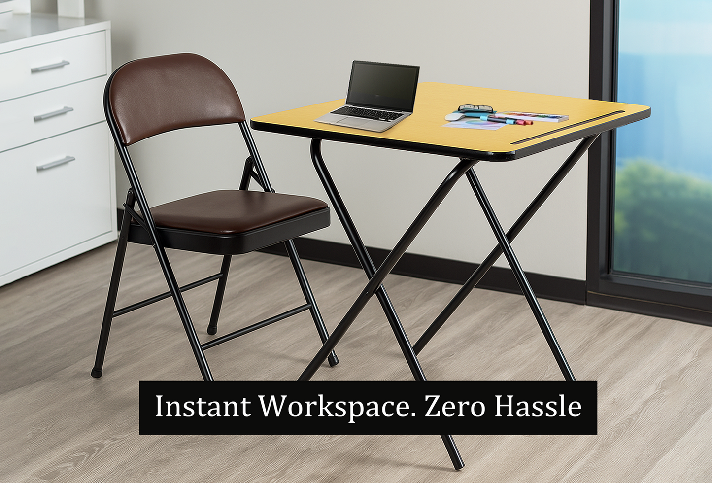 Meta Furniture Leather Folding Chair and Exam Table Set