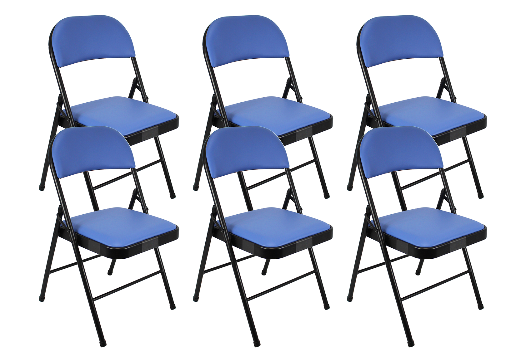JHK Leather Padded Folding Chair – Sturdy Metal Frame, PU Cushion – Indoor/Outdoor, 350 Lb Capacity