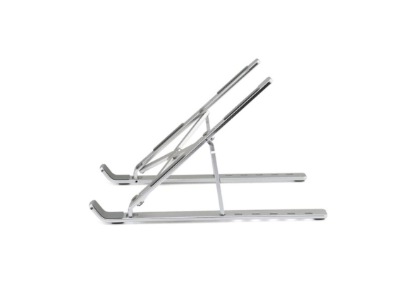 Adjustable silver metal Ipad Stand by Meta Furniture with multiple height settings