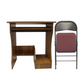 Meta Furniture computer table with slide and fabric folding chair with wooden desk and padded chair